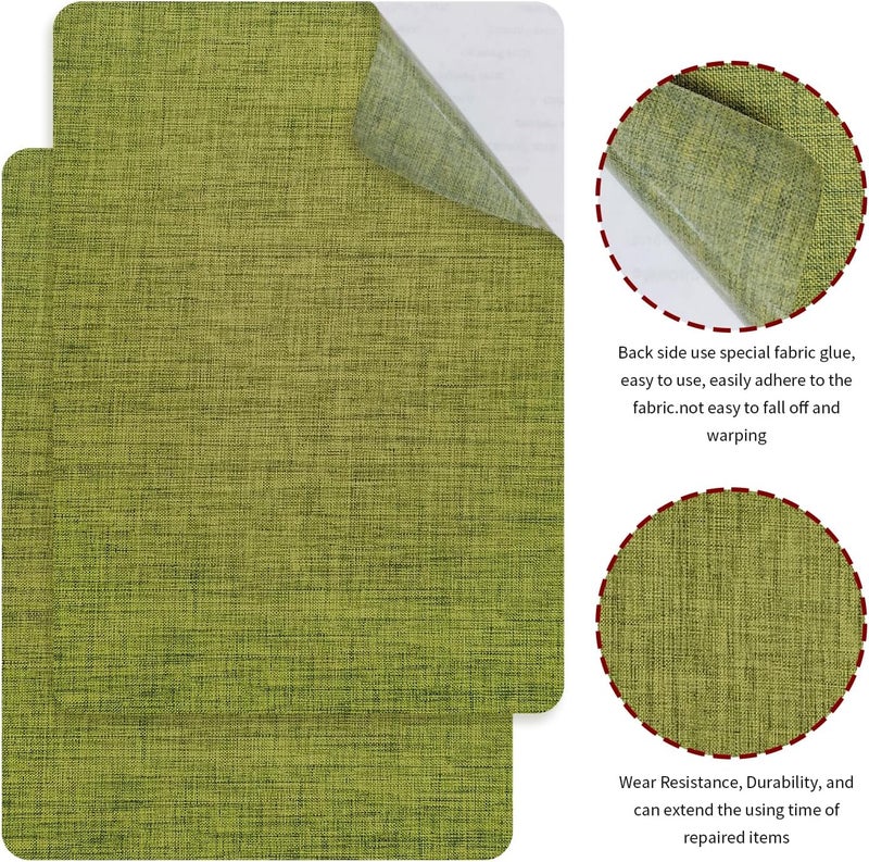 EMORBALS 2Pcs 8 * 11Inch Couch Patches Repair Fabric, Self-Adhesive Couch Repair Patch with Strong Glue, Repair Patch for Sofa, Tote Bags, Car Seats, Furniture,Etc(Green) - Image 3